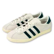 adidas 愛迪達 日本限定 TOBACCO 米白底綠條 麂皮休閒鞋 男女平底運動鞋 低筒滑板鞋 情侶鞋 JR2742