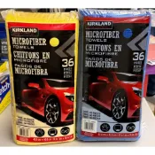 (店+)【Kirkland Signature 科克蘭】科克蘭 超細纖維擦拭布 洗車布 擦車布 打蠟布 纖維布 抹布 36入