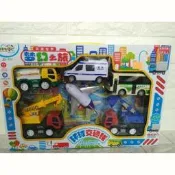 六入交通組 車子 模型車 油罐車 挖土機 電動玩具車 仿真車