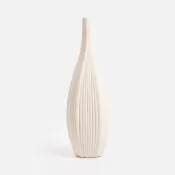 (店+)【HOLA】陶瓷窄口線條花器51cm 白