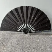 ✨新款龍泉孔雀翎羽金剛扇全金屬扇骨絹布摺扇國風收藏送禮防身工藝扇子