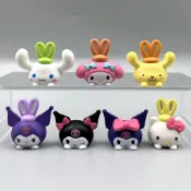 7款整套 3-4cm 日本動漫 三麗鷗吉祥物 凱蒂貓大耳狗玉桂狗布丁狗庫洛米Q版蛋糕裝飾公仔人偶模型玩具手辦擺件娃娃禮物