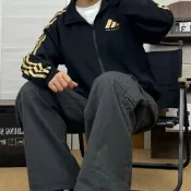 -ES- Adidas 套裝 經典三線 修身 長褲 黑金 外套 三線褲 運動外套 窄版 運動長褲 TR30JT-BG