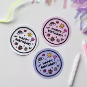 糖糖烘焙 新款 Happy Birthday 生日快樂貼紙 封口貼 糖果袋裝飾貼紙 禮物包裝貼紙 卡片貼紙 生日貼紙