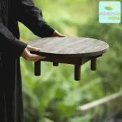 晴曦選品 【侘寂風摺疊】柚木茶几 小圓桌 榻榻米桌 飄窗茶桌 炕桌 便攜旅行茶几 摺疊收納 實木質感 日式簡約 多功能矮桌 居家戶外兩用