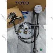 TOTO 全新 新款 三聯浴室套裝 增壓手持花灑 蓮蓬頭三聯水龍頭 冷熱水混水閥 淋浴噴頭 升降桿 龍頭花灑槍灰色套裝
