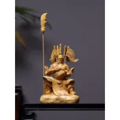【小葉黃楊木精雕】關公擺件 關公木雕 關聖帝君 關羽 關二爺 五旗關公 看書關公 木雕擺飾 家居裝飾 工藝品