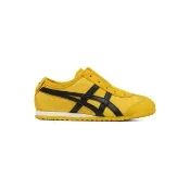 【Onitsuka Tiger】鬼塚虎-KIDS - 無鞋帶款黃底黑虎爪紋 MEXICO 66 SLIP-ON 大童鞋(1184A085-751)