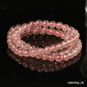 (店+)【米蘭精品】現貨+預購 水晶手鍊串珠手繩手珠平安擋煞防小人轉運淨化招財開運-6mm冰種草莓晶三圈情侶手串男女飾品74ki3