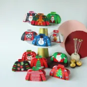 禎巧妙 聖誕毛衣糖果盒 DIY小禮物包裝盒 牛軋糖餅乾西點盒 禮物 馴鹿 雪人 薑餅人 聖誕樹 聖誕老人 糖果盒 聖誕節