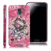 新台北NOVA實體門市 免運 ED HARDY 暗黑LKS粉 三星 SAMSUNG S5保護殼 背殼 背蓋