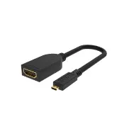 【POLYWELL】Micro HDMI轉HDMI 轉接線 公對母 4K30Hz