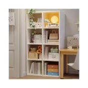 (店+)【含稅免運】工廠直銷 書架落地置物架一體靠墻家用多層組合櫃簡易儲物格子櫃墻邊小書櫃