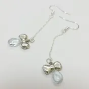 絕美質素切割水滴型海藍寶長耳環