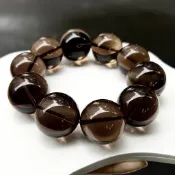 『晶鑽水晶』天然茶晶手鍊 17mm 25mm圓珠 超大圓珠 A級品 煙晶手鍊 機會難得!!搭配金剛杵