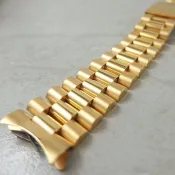 【錶帶城】代用 勞力士錶帶 Rolex 高級實心不鏽鋼三珠 20mm實心 電鍍18K金色 總統錶帶18238