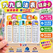 【台灣製現貨】1～10教具九九乘法表隨身卡-教具99乘法卡-99乘法表隨身卡