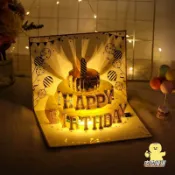 3d立體生日賀卡 錄音 燈光手工節日手寫祝福卡片 ins送男友閨蜜禮物