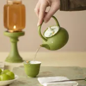 【茶品名】🍵茶壺 西施壺  泡茶壺小青柑手繪桂花茶壺蓋碗茶杯灑金釉下彩陶瓷泡茶器家用功夫茶具