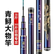 暴力青鱘魚竿手竿高碳超硬19調五大十大釣魚竿大物竿巨物杆青魚竿釣魚用品烏鰡竿 小斑竿 海釣場