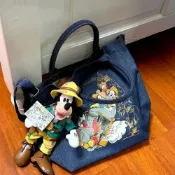 (店+)日系迪士尼女包刺繡購物袋尼龍單肩環保手提高顏值大容量卡通簡約