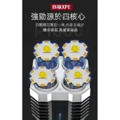 (店+)『現貨快速出』led多功能強光手電筒 超強光四核手電筒 燈珠 COB側燈戶外便攜家用 USB充電手電筒