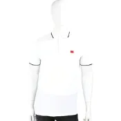 HUGO BOSS 條紋領刺繡補丁白色純棉POLO衫(男款)