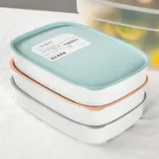 協貿國際日用品生活3館 廚房冰箱密封保鮮盒微波帶蓋儲物盒果蔬收納盒可疊加餃子盒