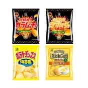 【蝦皮直營】湖池屋 卡辣姆久洋芋片 勁辣唐辛子/海苔鹽/北海道玉米濃湯 厚切 平切 零食 餅乾 點心