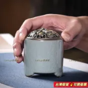 🚗台灣出貨🚗香道入門 陶瓷香爐 帶蓋 空薰爐 聞香杯 禪意 焚香爐 香篆爐 仿古 隔火 佛教 品香爐W12