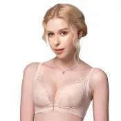【Swear 思薇爾】S挺美力系列B-D罩無鋼圈前扣背心型蕾絲包覆塑身女內衣(柔膚色)