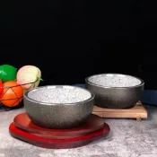 全球選品1館 生活百貨 韓式料理餐具 拌飯石碗 韓式石碗 石鍋拌飯專用鍋 帶板 石鍋