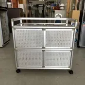 永達二手傢俱生活館/全新3尺雙箱鋁架/鋁架置物櫃/二連箱置物櫃/活動置物櫃/活動推車/廚房置物/多功能櫃/鋁櫃/櫥櫃