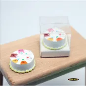 🍁（盒裝可拆）迷你仿真  生日蛋糕 卡通造型 蛋糕 奶油蛋糕 透明禮盒 娃娃屋 袖珍 微縮 食玩 微景觀 模型 隨草憶境