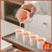 🟢超夯茶具🟢粉色手工捏花聞香杯女士個人專用主人杯聞香杯品茗杯喝茶茶杯套裝