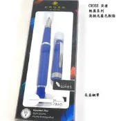 【長益鋼筆】高仕 cross bailey light 貝禮 輕盈系列 淺拋光藍色樹脂 鋼筆/藍色 AT0746-4XS