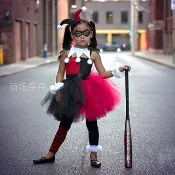 ♥萌妞朵朵♥自殺突擊隊小丑女B款哈莉奎茵 cosplay服裝角色扮演衣服萬聖節聖誕節