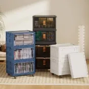 【ONE HOUSE】50寬 125L 荷蘭風 多彩萬向輪摺疊收納櫃/收納箱-三層 1入(收納箱/收納架/置物櫃/置物架/層架)