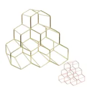 【現貨】北歐金屬紅酒架擺件創意葡萄酒架子家用客廳酒櫃展示架簡約廚房金色玫瑰金色Dhome