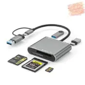 USB3.0讀卡器 多功能讀卡機 五合一擴展塢 高速傳輸 TF/SD/XQD 記憶卡讀取 深空灰 筆電手機隨插即用