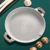 【台灣出貨】燒烤盤 不沾烤盤 韓式烤盤 韓國烤盤 煎烤盤 圓型烤盤 麥飯石烤盤 家用不粘鍋 平底烤盤 無煙燒烤 烤肉盤 