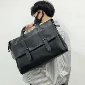 (店+)【KEDDY】皮革包包-電腦包-公事包-包包-手提包-筆電包-英倫風-黑色包包-生日禮物-復古包包-老花包包