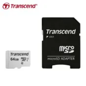 【百利市購物中心】【Transcend 創見】TF microSDXC-300S 64G 記憶卡 附轉卡