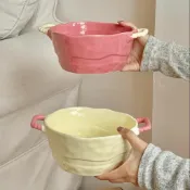 臺灣出貨 | 熱賣 | 雙耳湯碗陶瓷家用大號大碗泡麪碗大容量麻辣燙碗螺螄粉碗專用湯盆 | 創意餐具 | 家用4入組