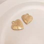 Ala---14K包金保色LOVE愛心吊墜歐美復古心形項鏈掛件手工diy首飾品吊飾