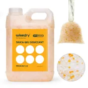 【Wisedry】2.3kg 桶裝變色矽膠乾燥劑 (附12入分裝袋) 可重複使用 水玻璃防潮珠 3C/相機/3D列印除濕