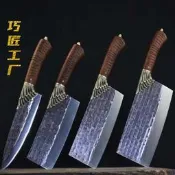 龍泉俠客堂四件套家用菜刀 翅膀砍骨刀 不銹鋼斬切片刀 精分割剔骨刀
