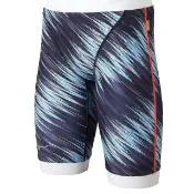 【MIZUNO 美津濃】EXER SUITS 男泳褲 長四角泳褲 訓練款 耐穿 (N2MBA07392黑x綠松石)
