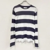 【DOKODEMO】DENIM & SUPPLY RALPH LAUREN 長袖T卹/長袖短袖T卹，條紋，海軍藍，白色，S碼（古著）