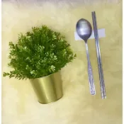 韓國 人參花刻紋  筷子/湯匙 不鏽鋼材質【笙笙日韓食品】